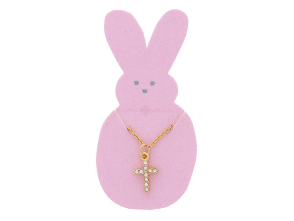 Clear Crystal Cross Necklace