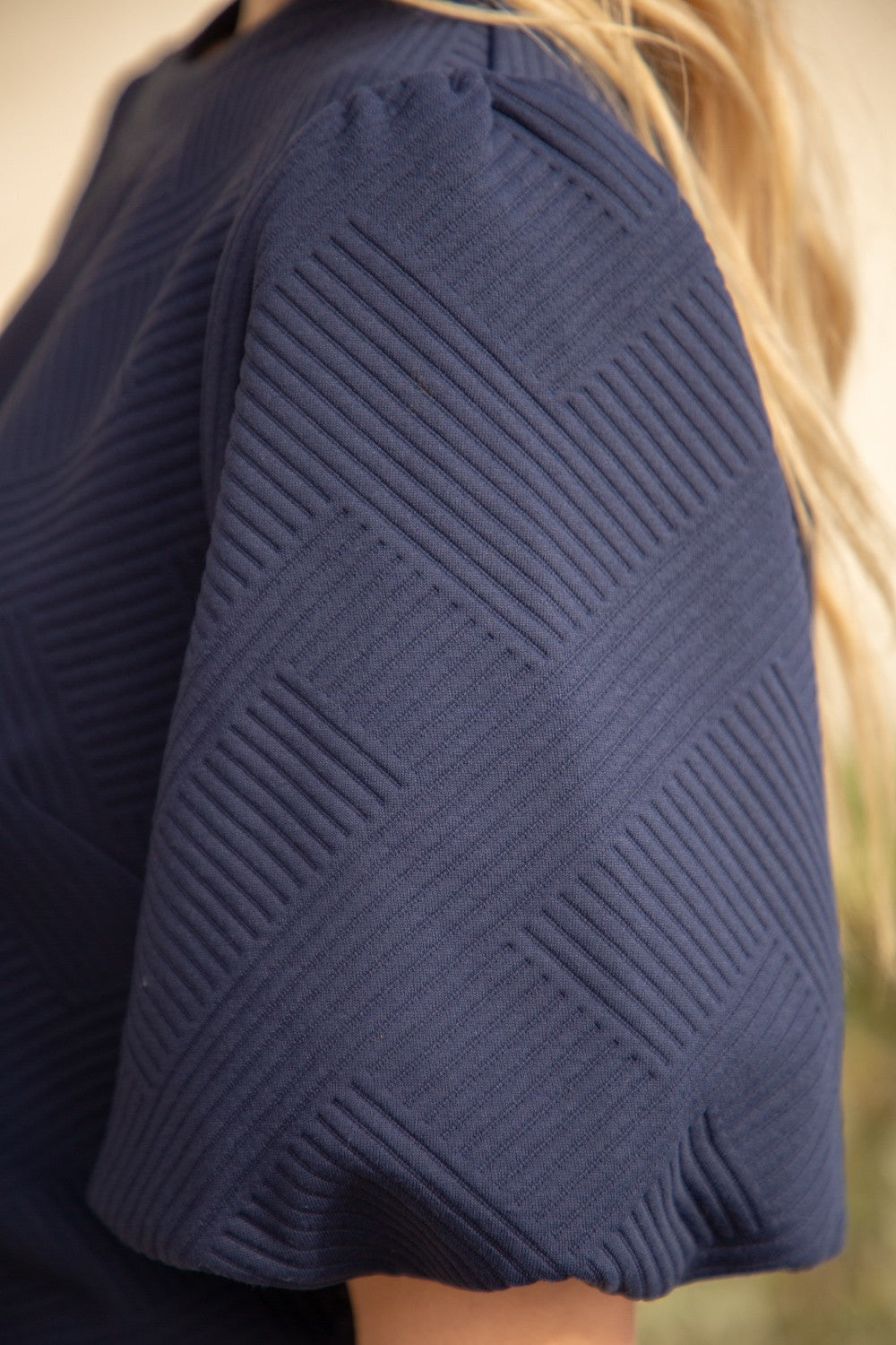 Bubble Short Sleeve Textured Knit Top