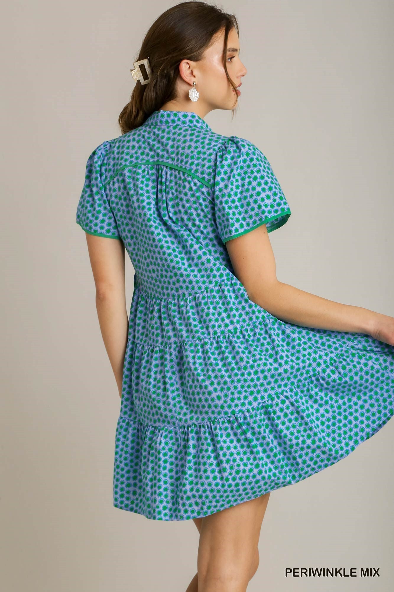 Floral V-neck Tiered Dress