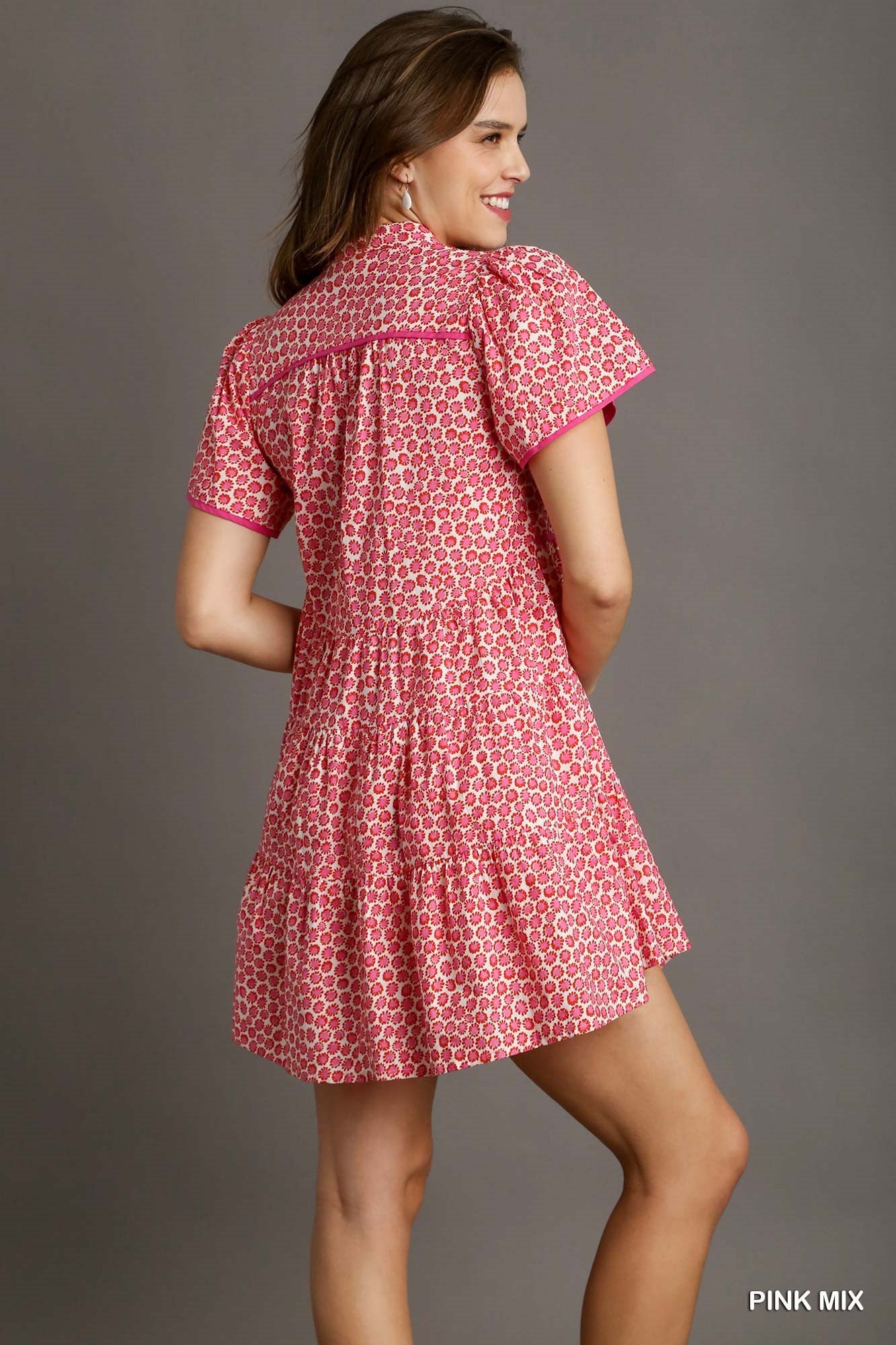 Floral V-neck Tiered Dress