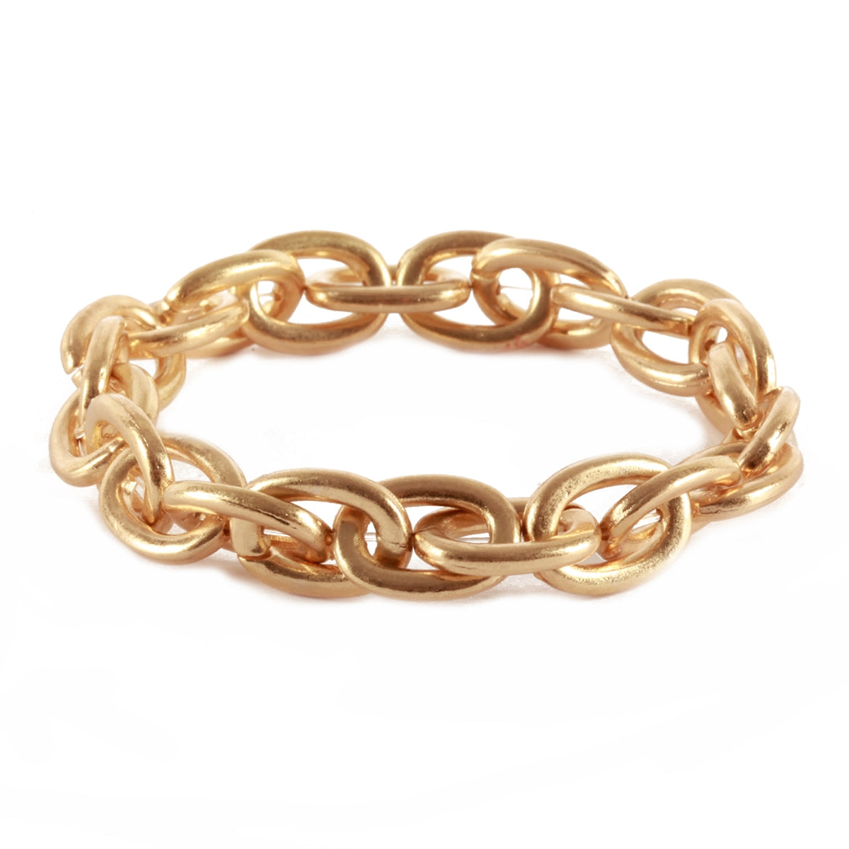 Worn Gold Metal Link 7.5" Bracelet
