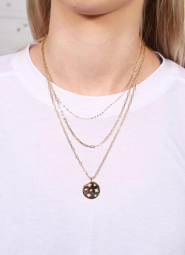 Shepard Layered CZ Disc Necklace