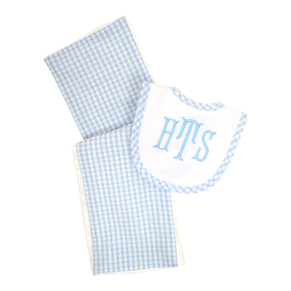 Large Check Burp / Drooler Set