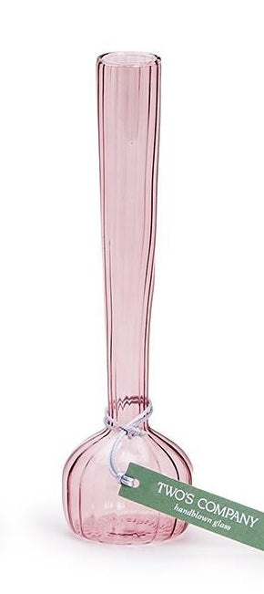 Swirl Hand Blown Glass Bud Vase