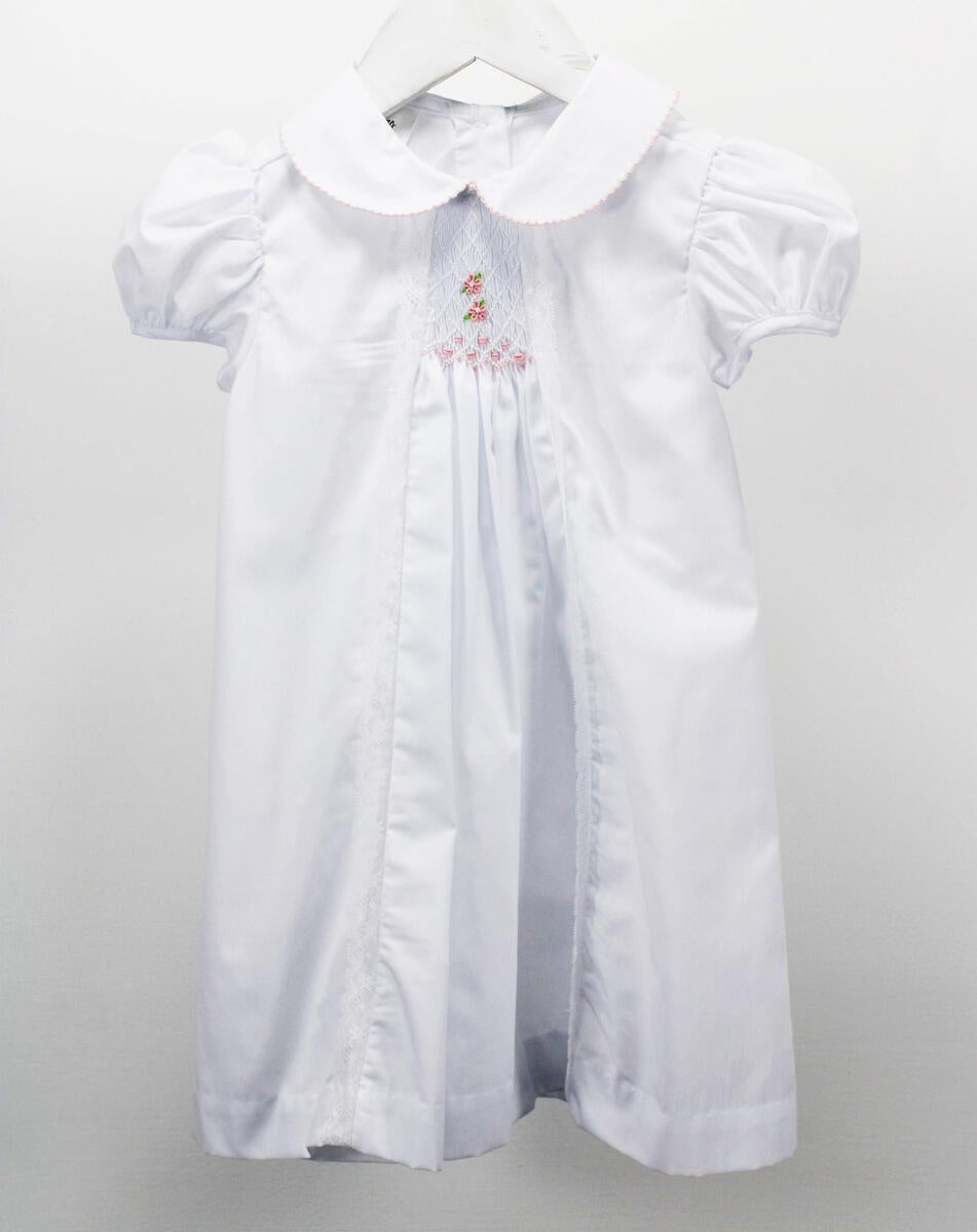 White & Pink Flowers Amelia Dress