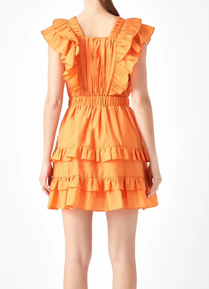 Ruffle Detail Mini Dress