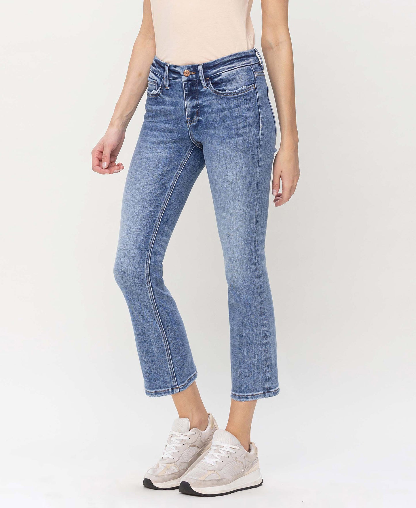 Mid Rise Kick Flare Jeans