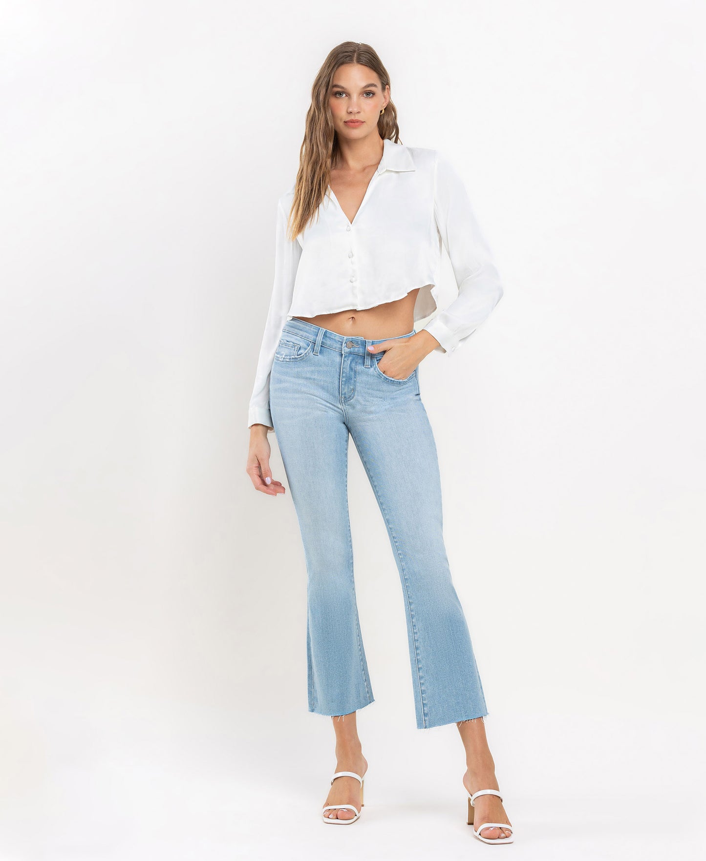 Mid Rise Ankle Bootcut Jeans