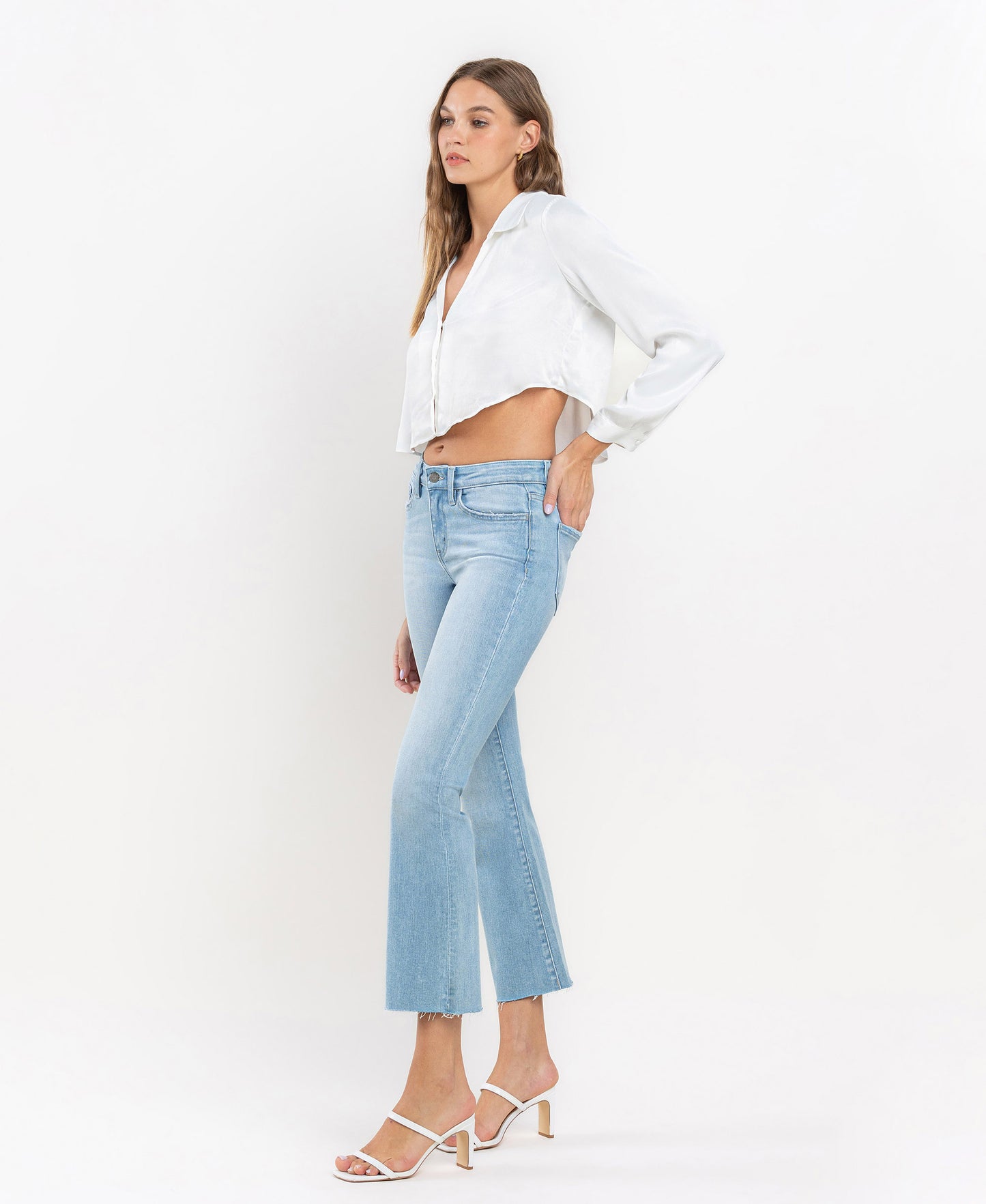 Mid Rise Ankle Bootcut Jeans