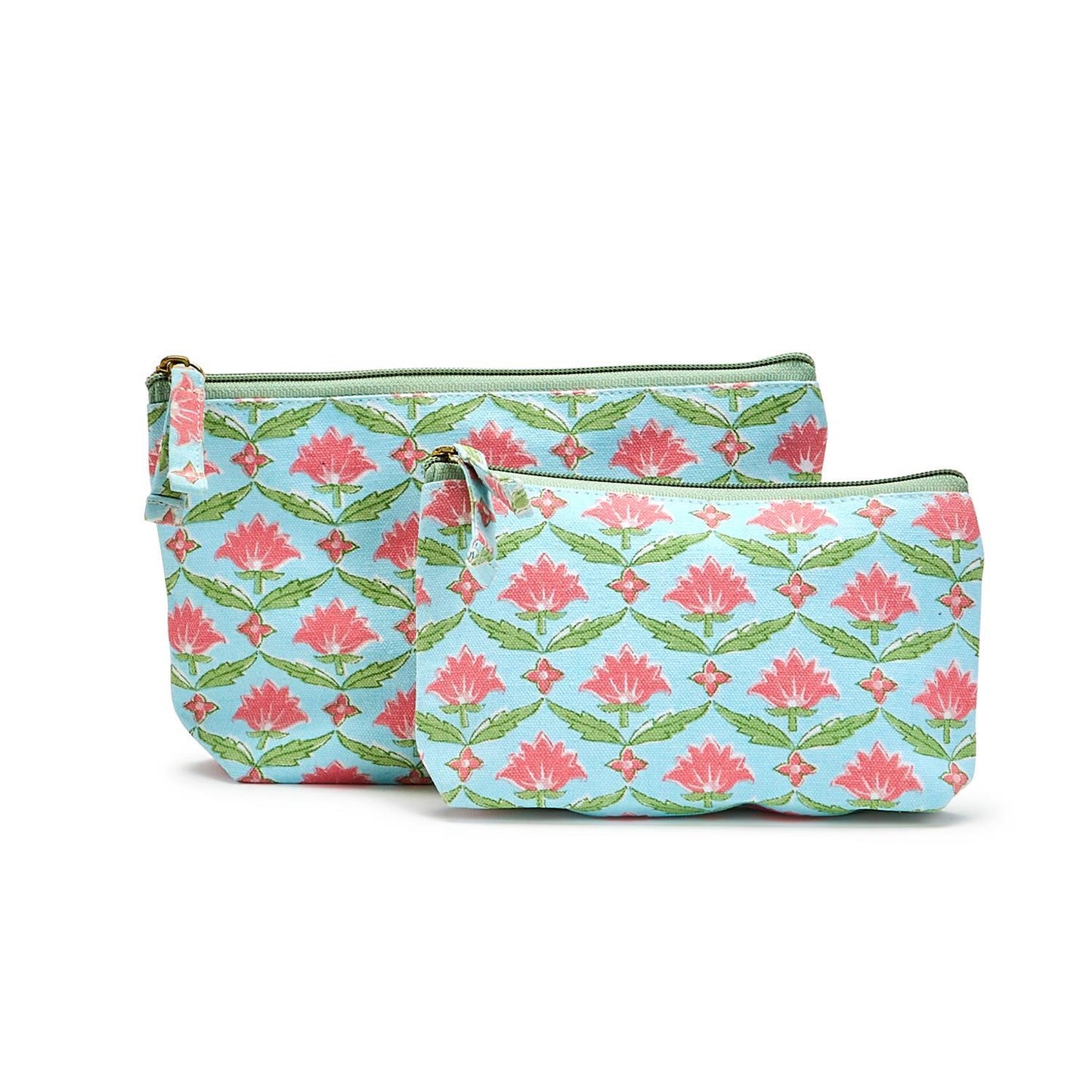 Floral Block Print Pouch