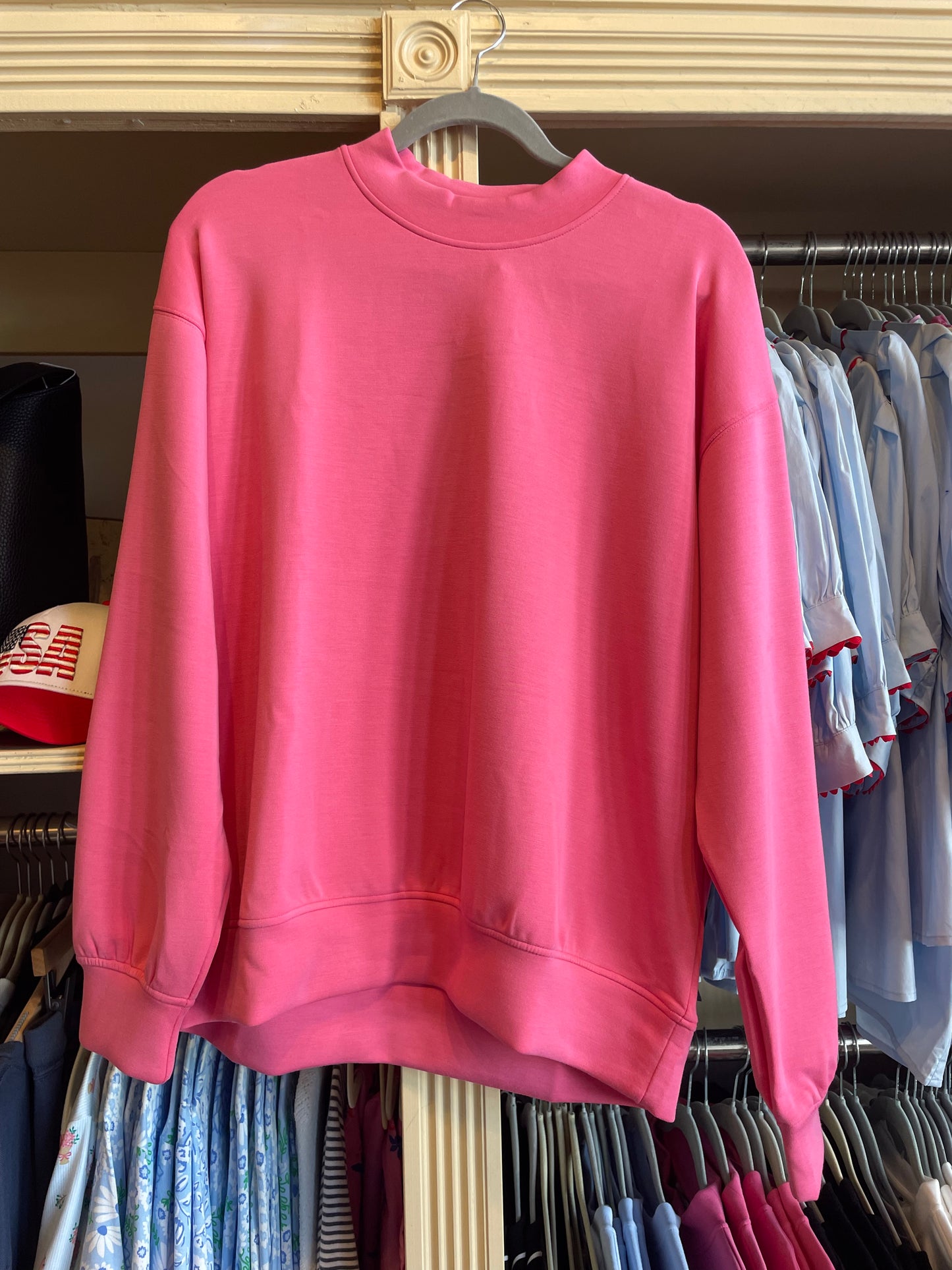 Modal Poly Span Scuba Mock Neck Pullover