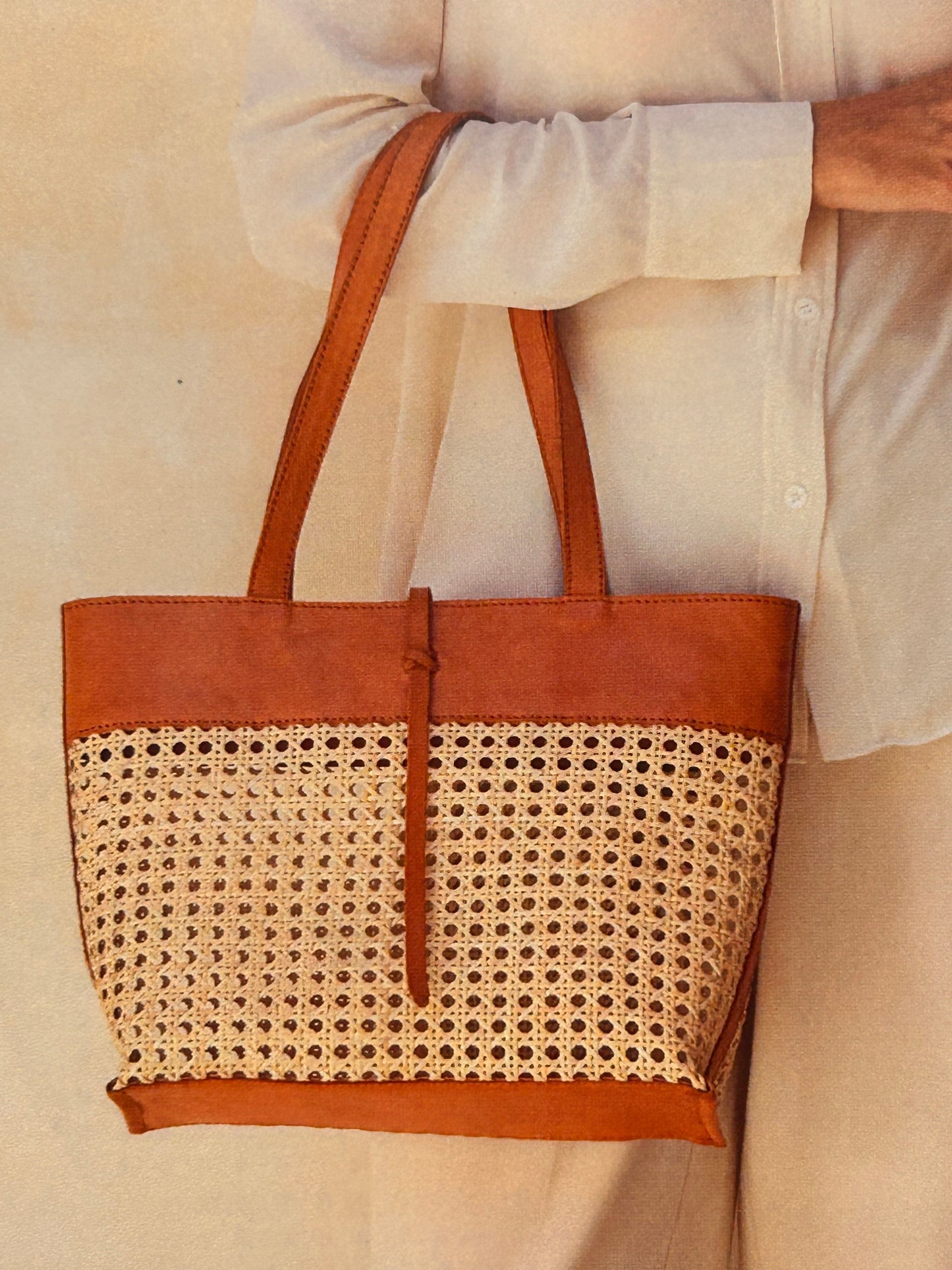 Rattan Cane Tote Medium