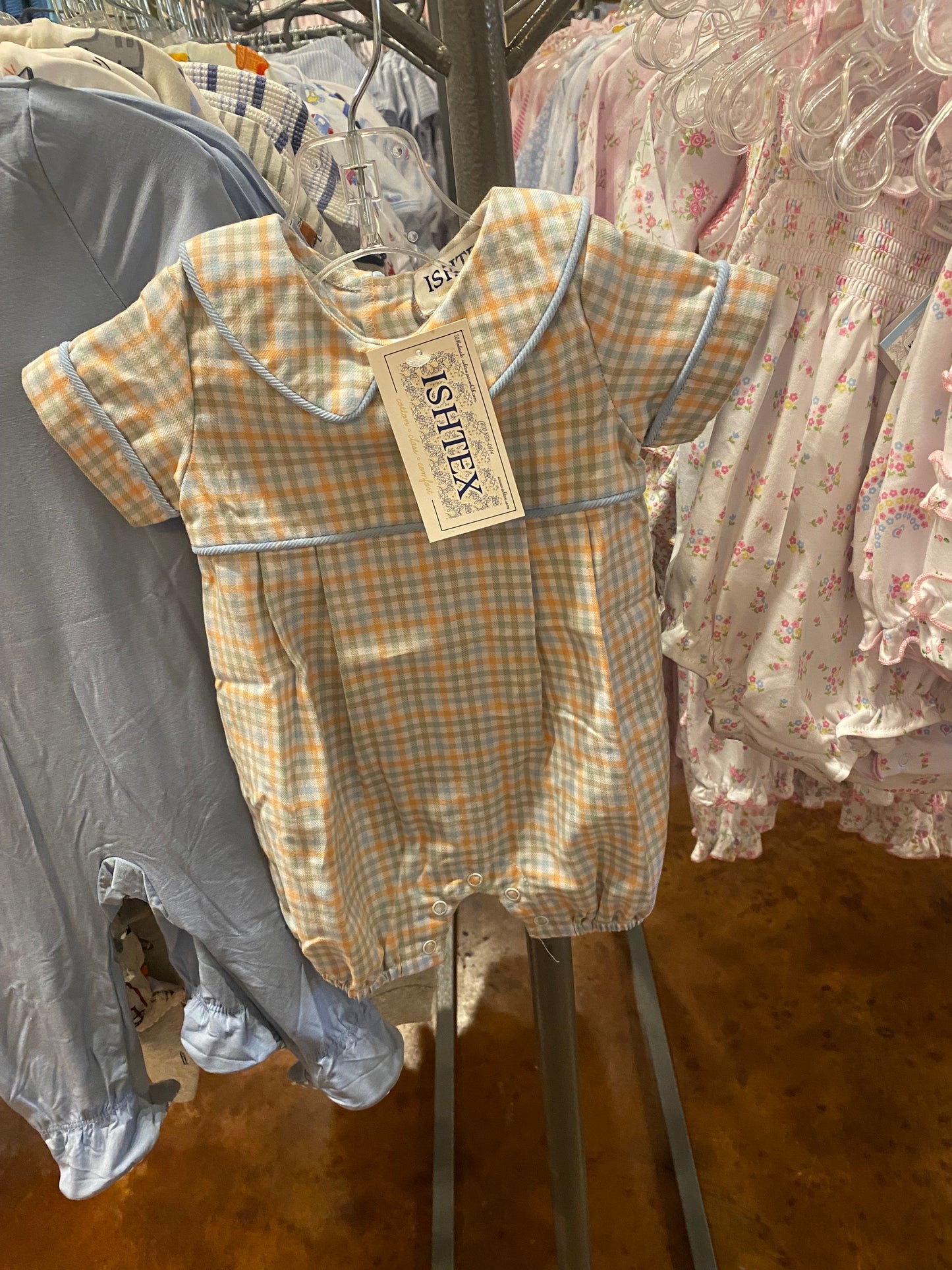 Fall Plaid Boy's Romper