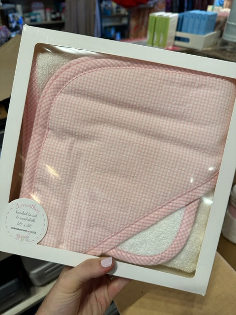 Small Check Boxed Set hooded towel