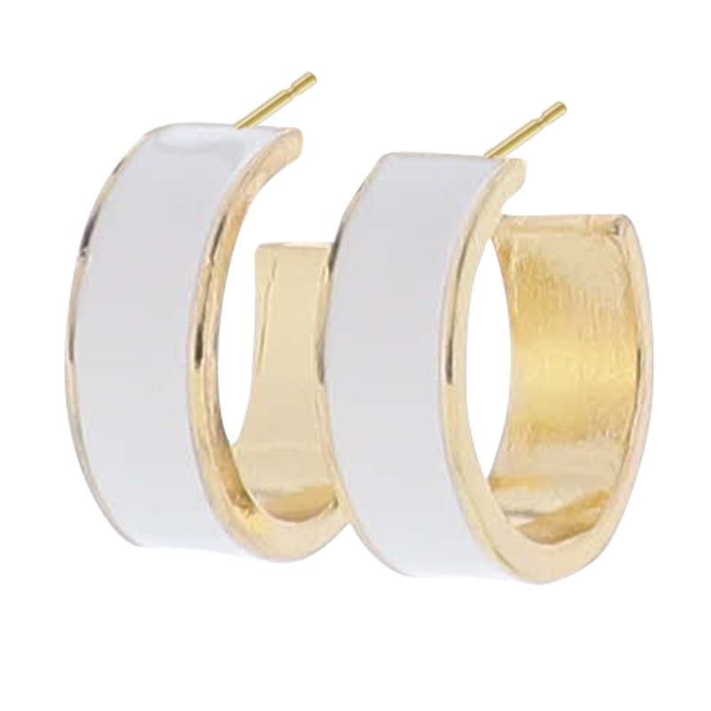 Enamel Width Hoop Earrings