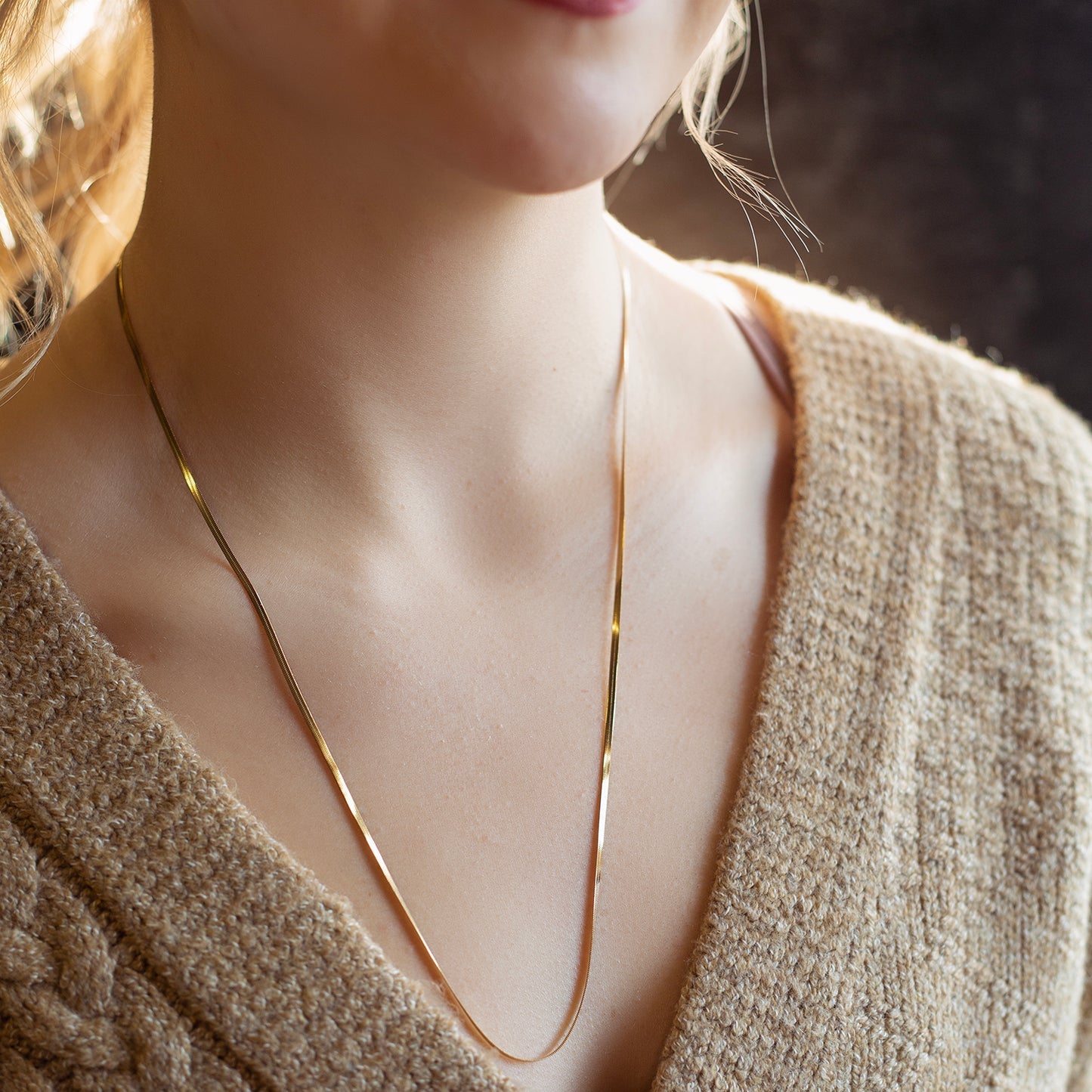 Chain Necklace 24" Herringbone