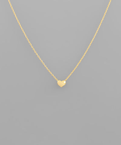 Matte Heart Charm Necklace- NN83216