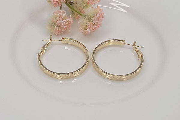 BO Gold Textured Hoop