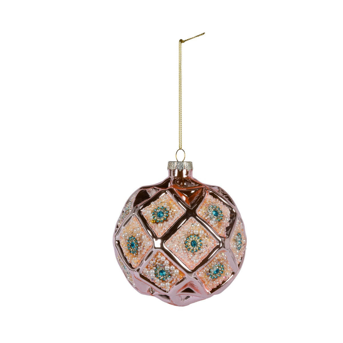 Pink and Blue Glass Ornament
