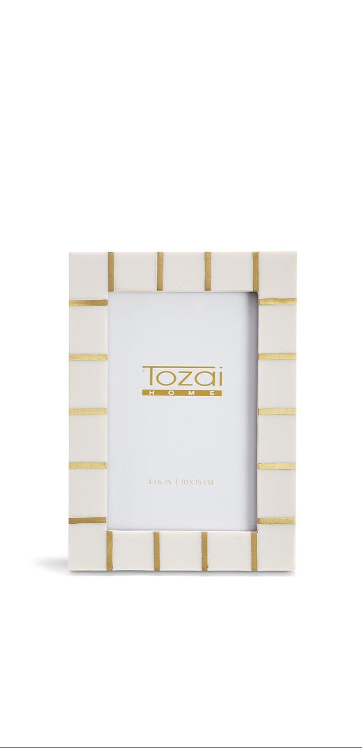 4x6 ivory brass lines frame