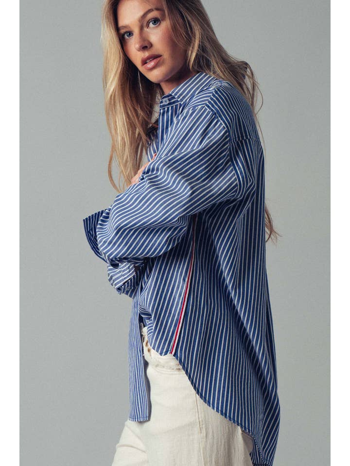 Striped Twill Tape Button Shirt
