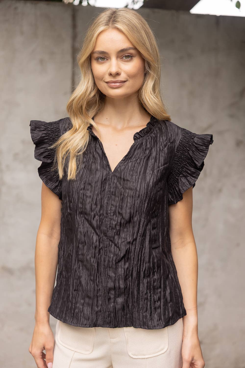 Crinkle Textured Top