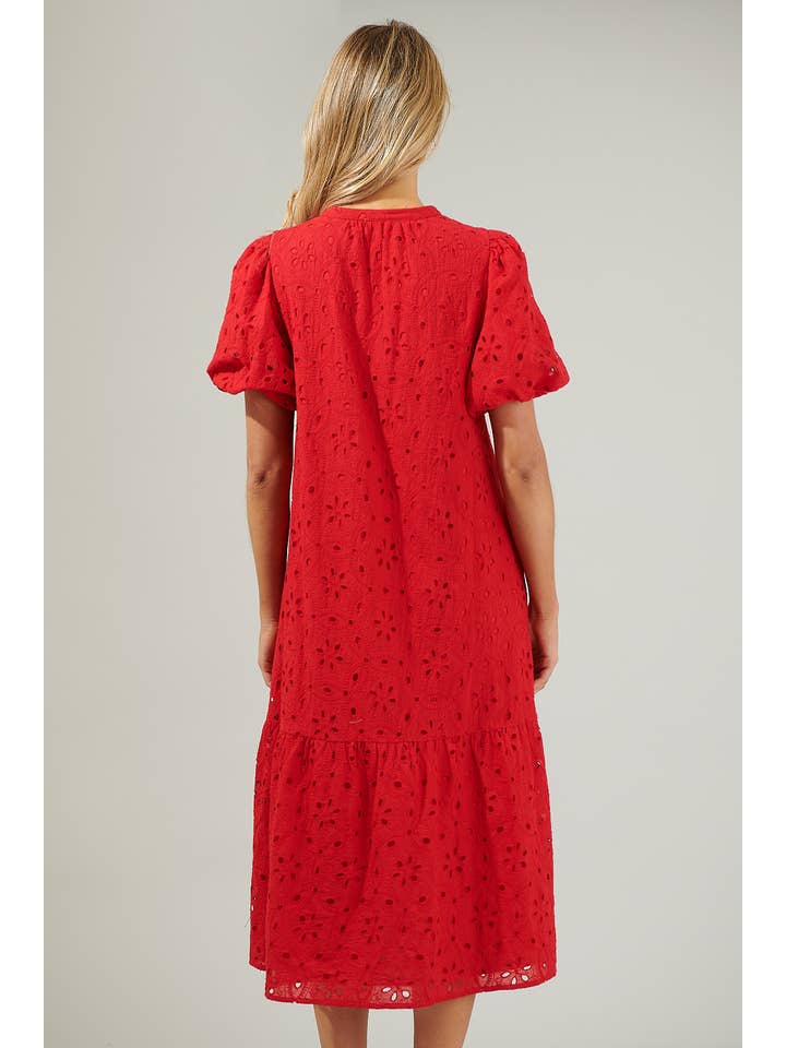 Red Nova Eyelet Dress