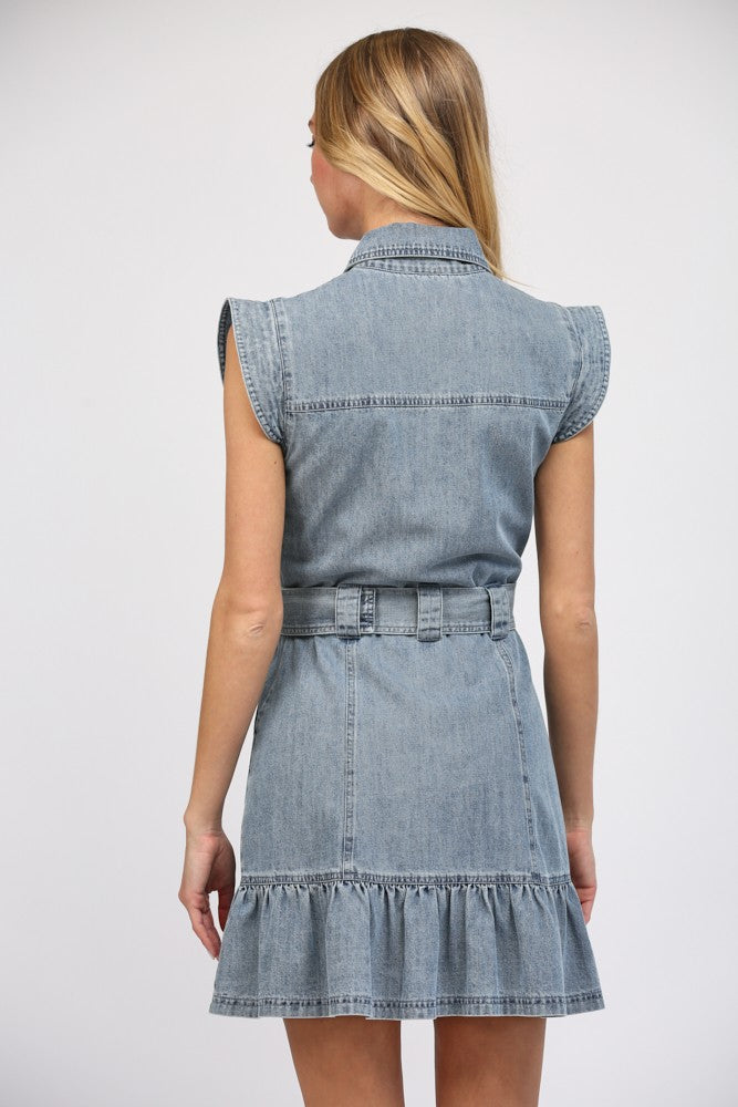 Button Front Denim Dress