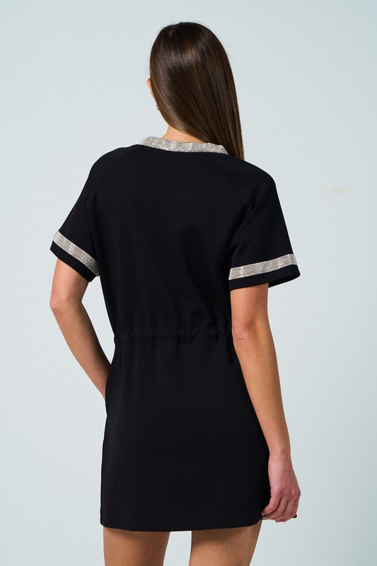 Silver Trim Knit Dress