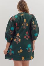 Hunter Green Floral Dress