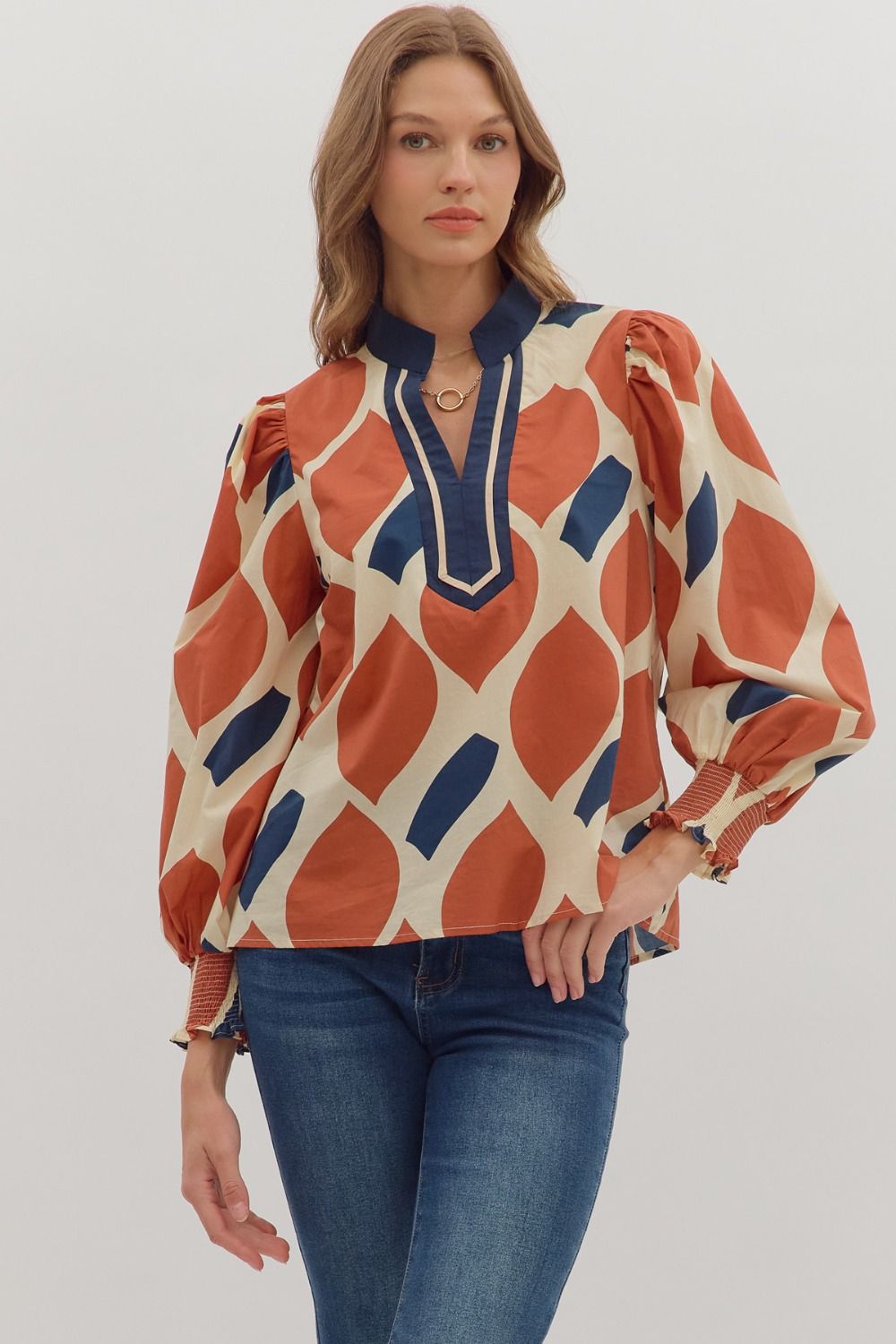 Geo Print L/S Top