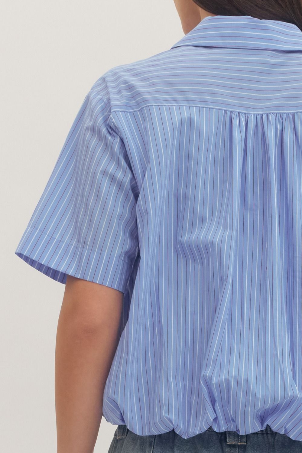 Red/White/Blue Pinstripe Bubble Shirt