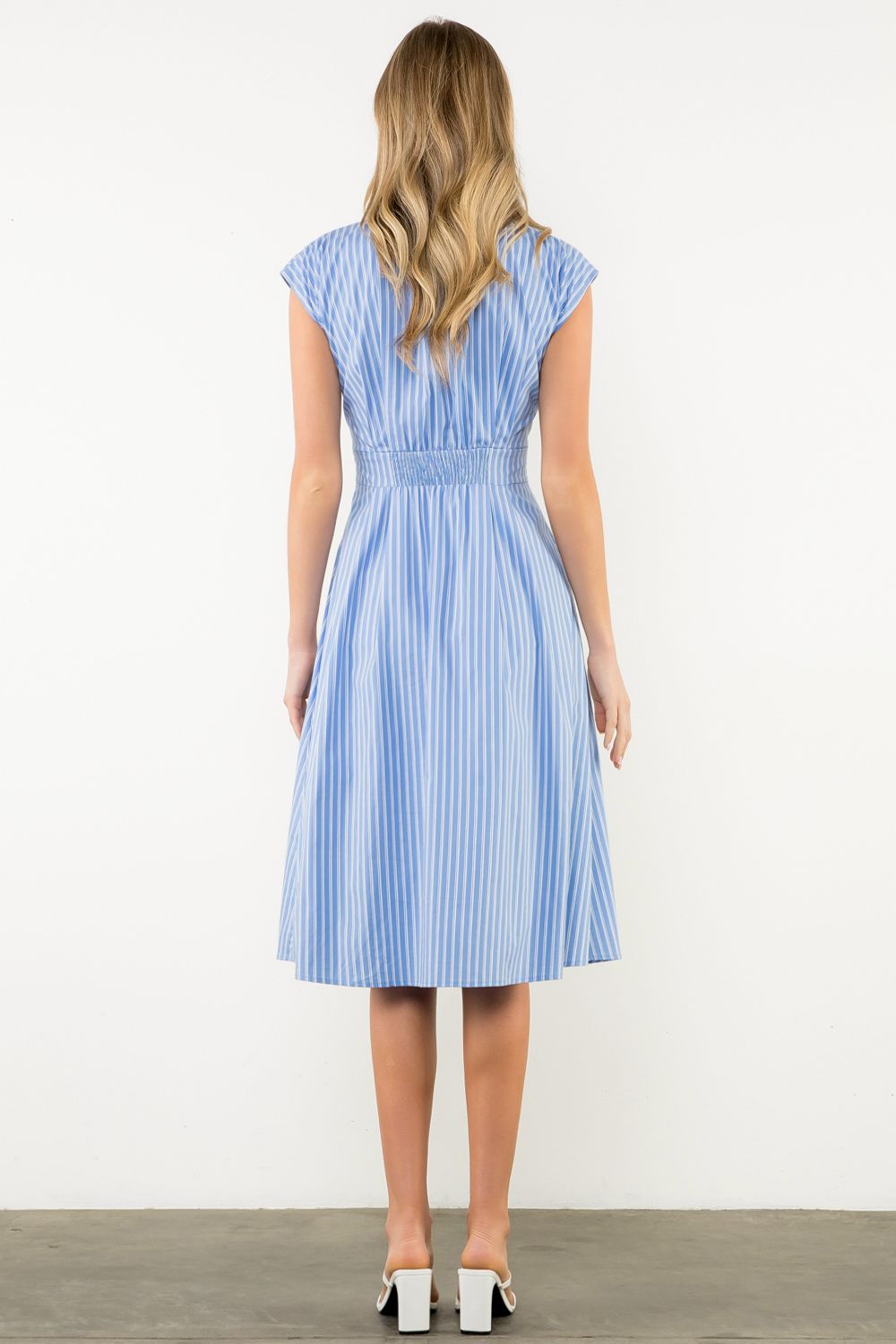 Short sleeve striped dress