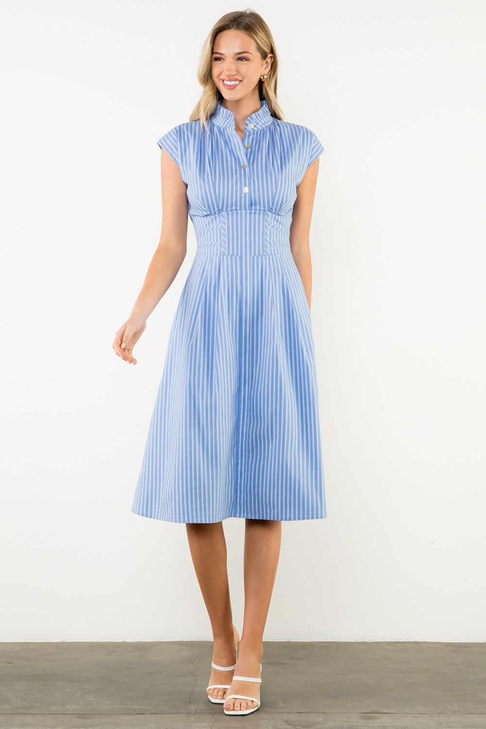 Short sleeve striped dress