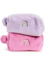 Faux Fur Pouch Rainbow