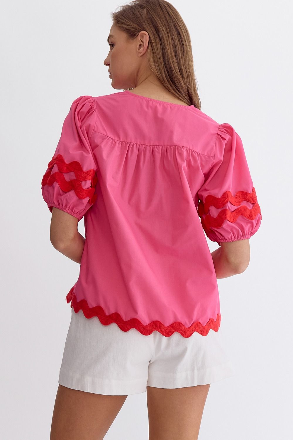 Pink & Red Rick Rack Shirt