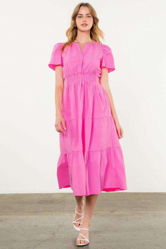 Poplin Tiered Maxi Dress