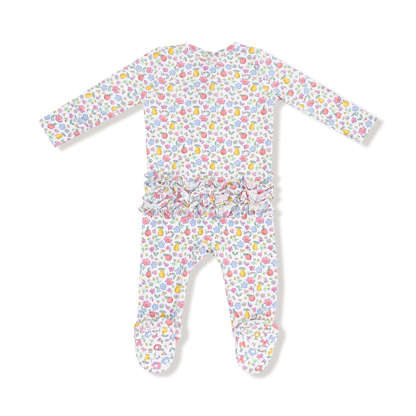 Fruit Floral Zipper Footie