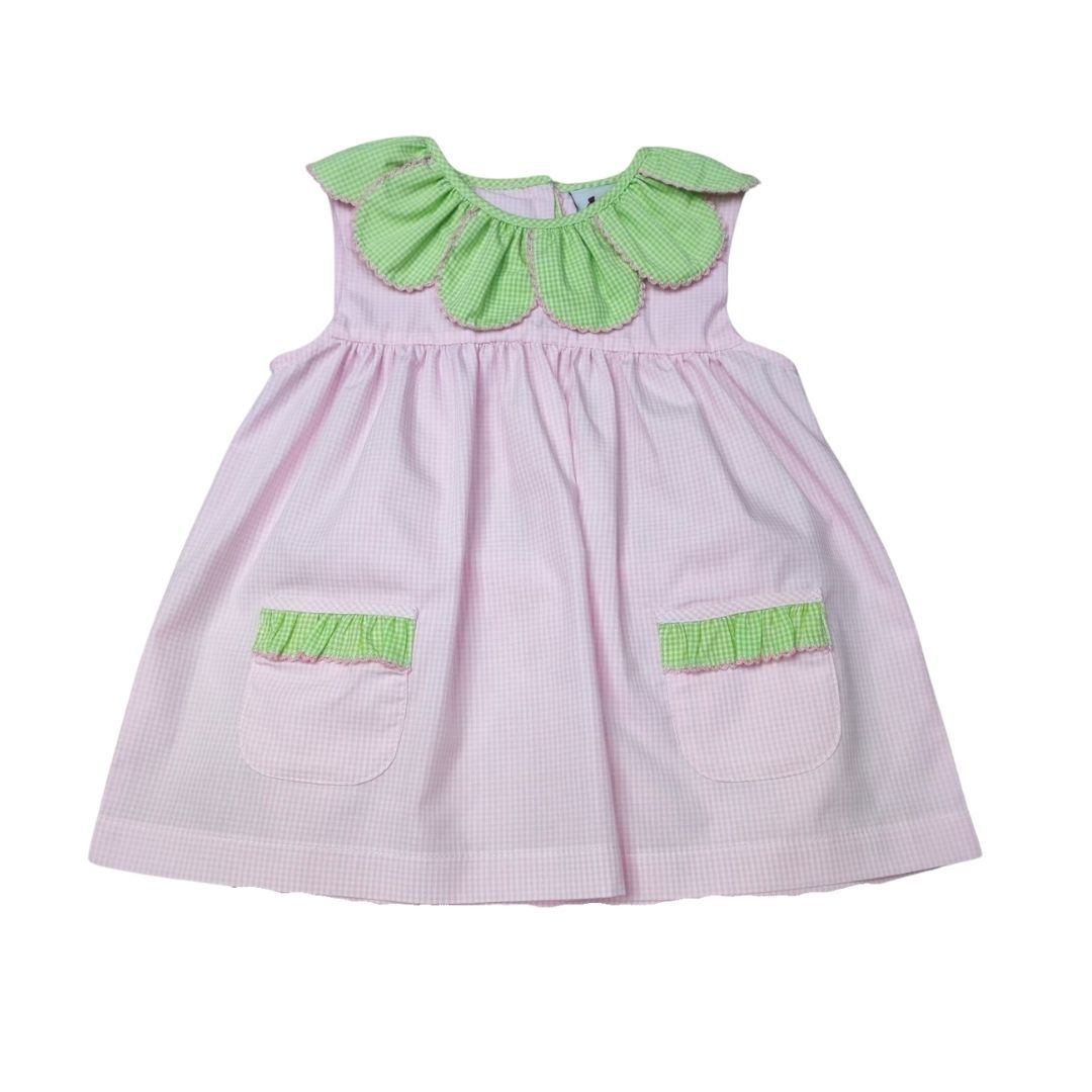 Petal Collar Pocket Accent Dress