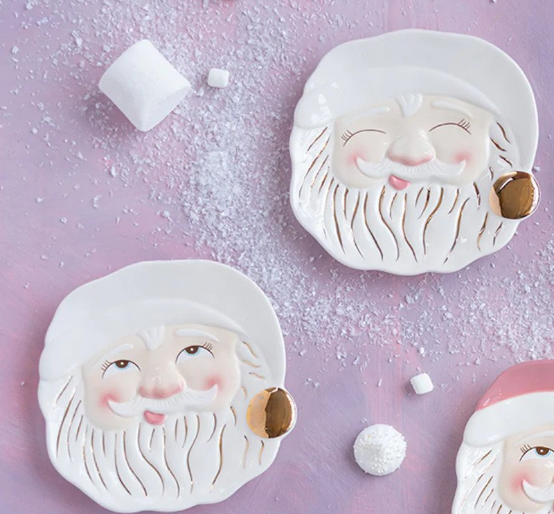 Cream Papa Noel Plate