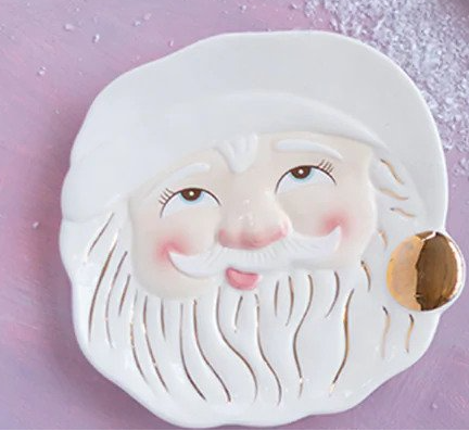 Cream Papa Noel Plate