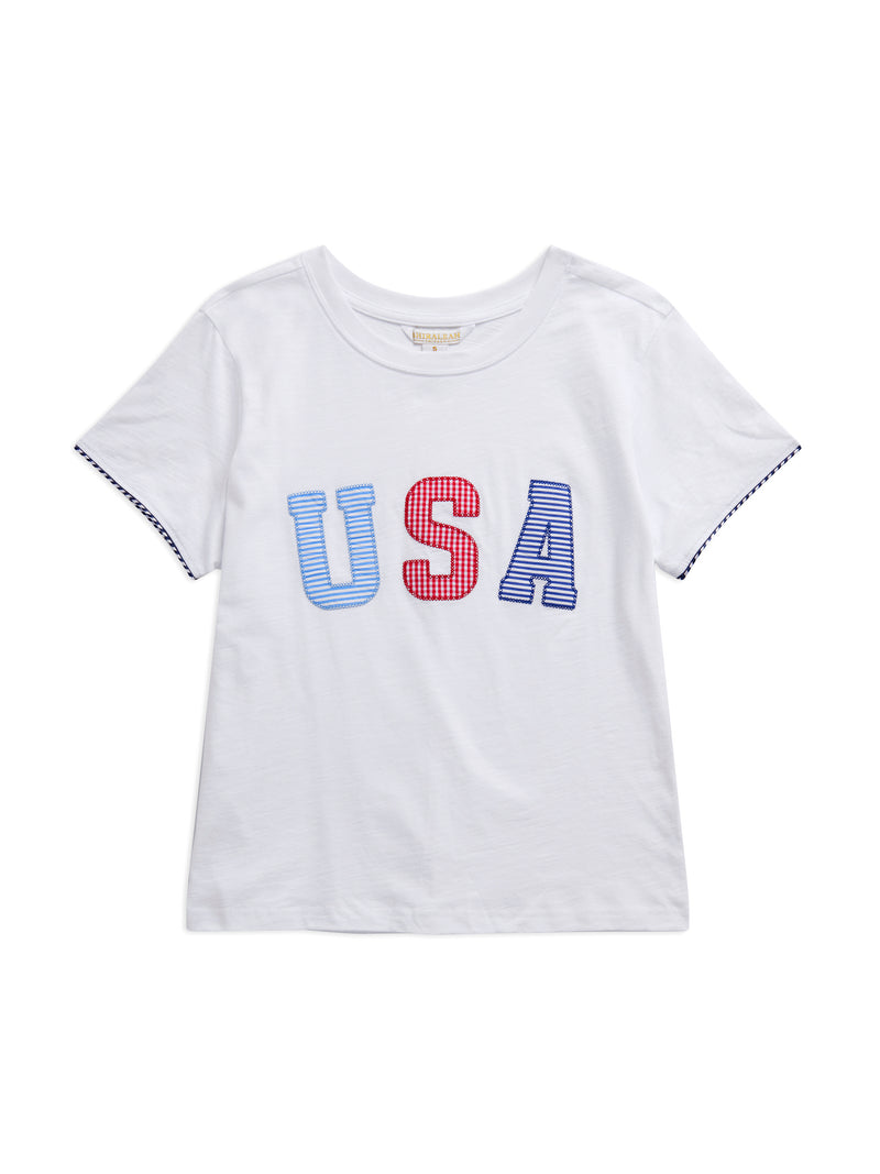 "USA" Relaxed Tee, White