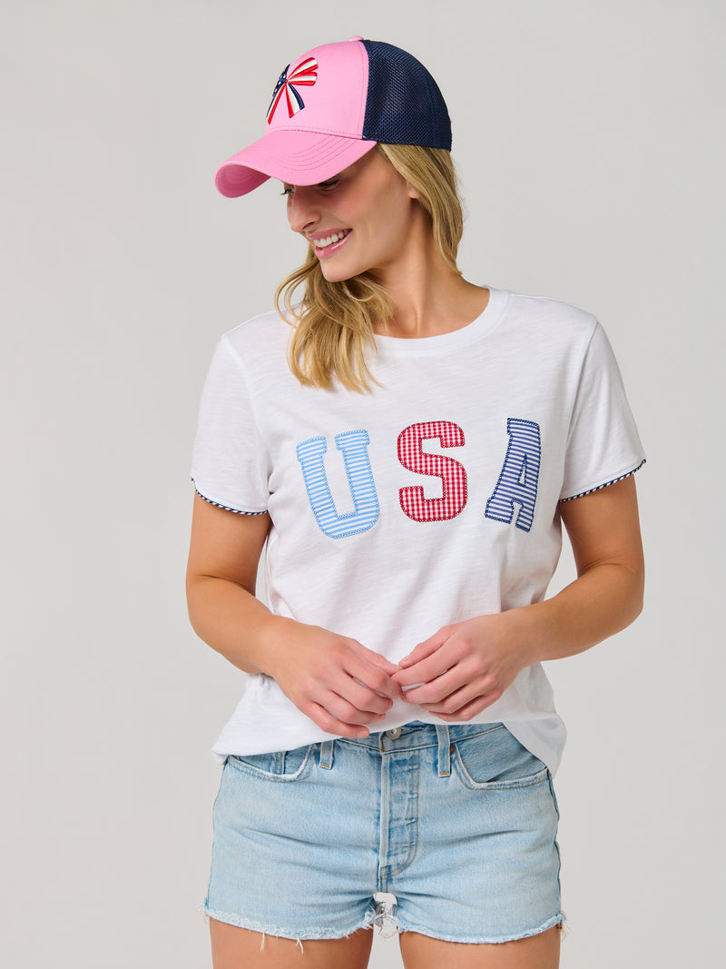 "USA" Relaxed Tee, White
