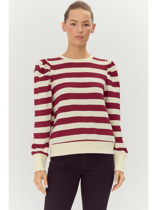 Burgundy Striped Sweater