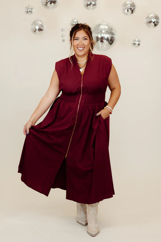 Merlot Midi Dress Smock at Zipper