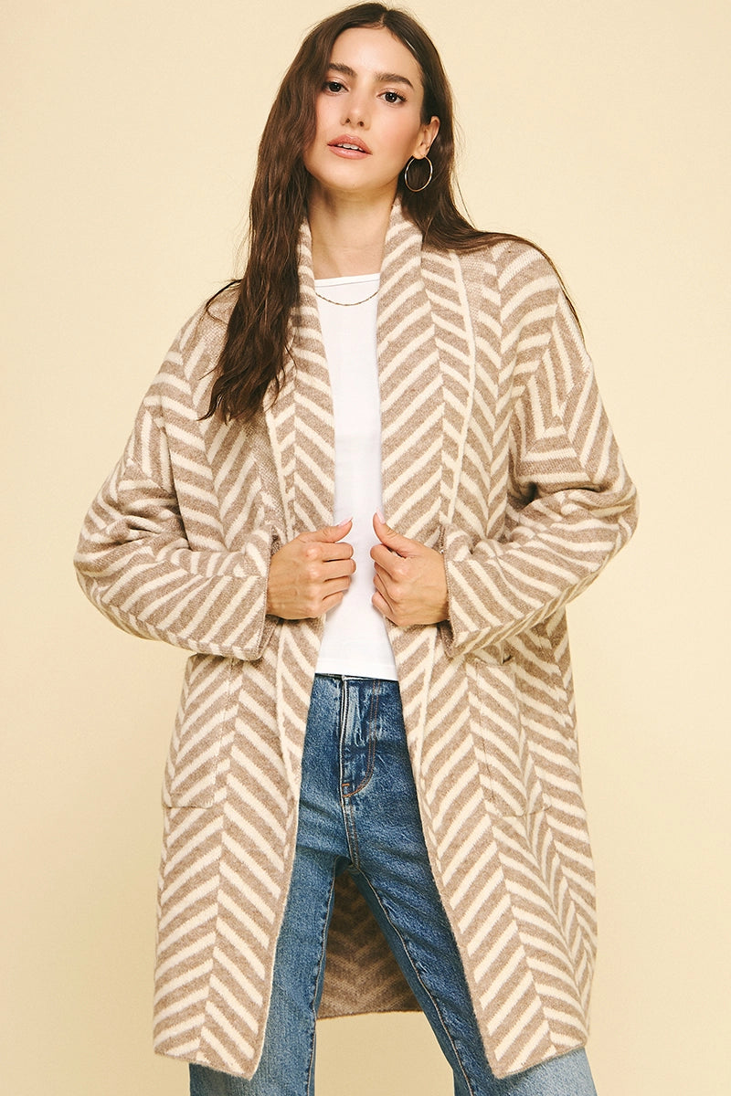 Diagonal Stripe Cardigan