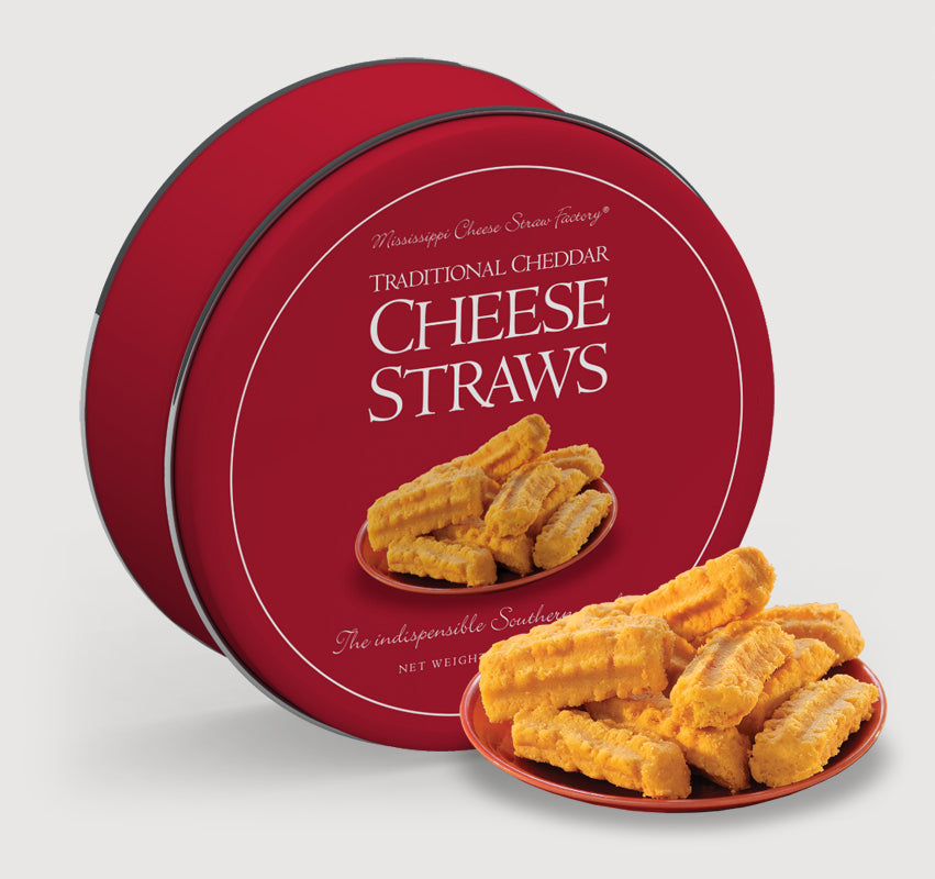 16 oz red tin Cheese Straws