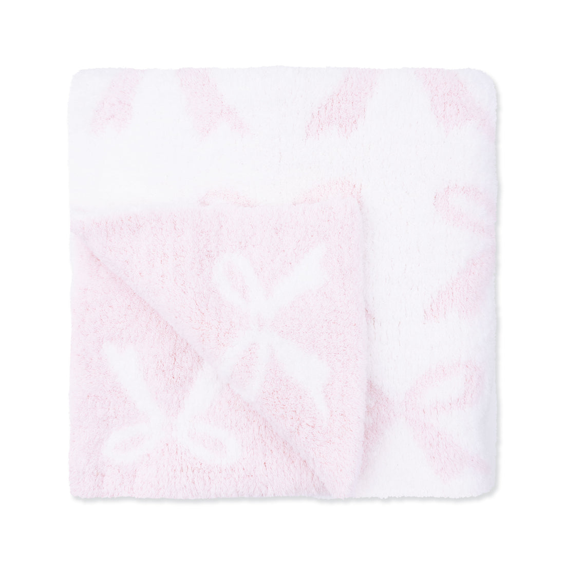 Baby Pink Bow Chenille Blanket