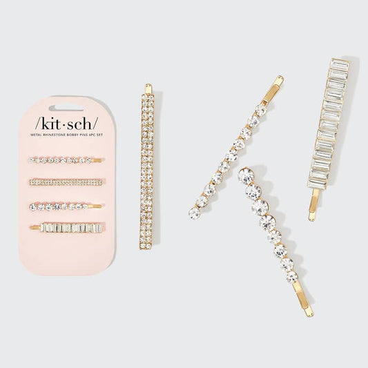 Metal Rhinestone Asst Bobby Pins