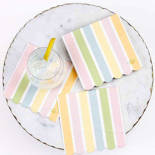 Candy Striped Cocktail Napkins